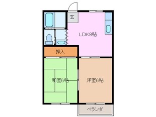 大矢知駅 徒歩15分 2階の物件間取画像